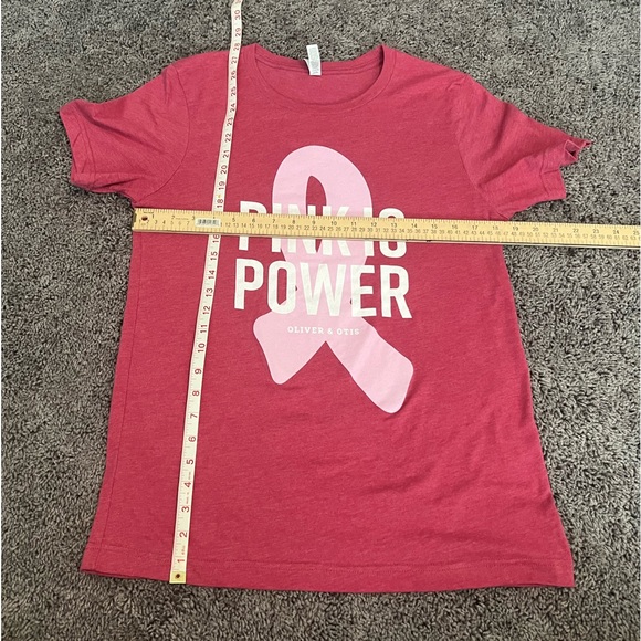 Graphic Tee Pink is Power Breast Awareness T-shirt Medium - Picture 5 of 5